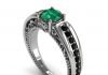 Engagement Ring with Emerald Emerald Ring